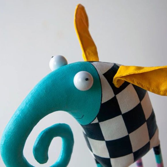 Interior Toy Elephant Chess , Handmade Doll, Paint - Picture 2 of 5